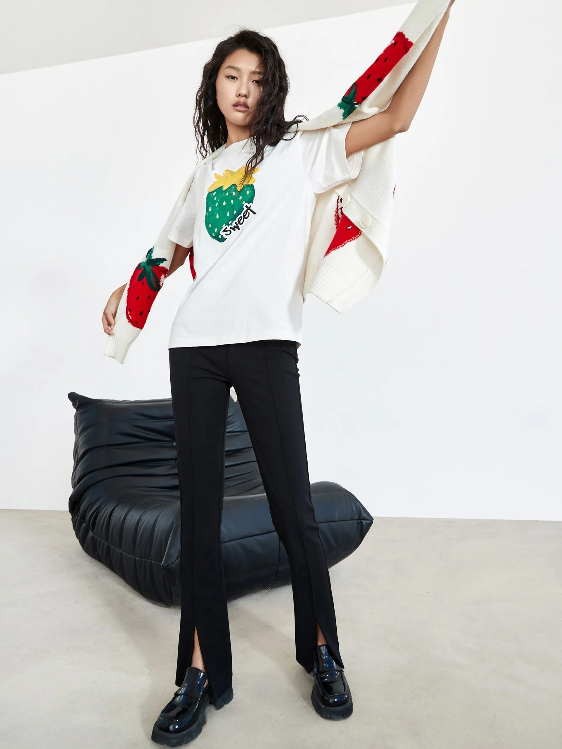 Pattern Print Cotton T-shirt