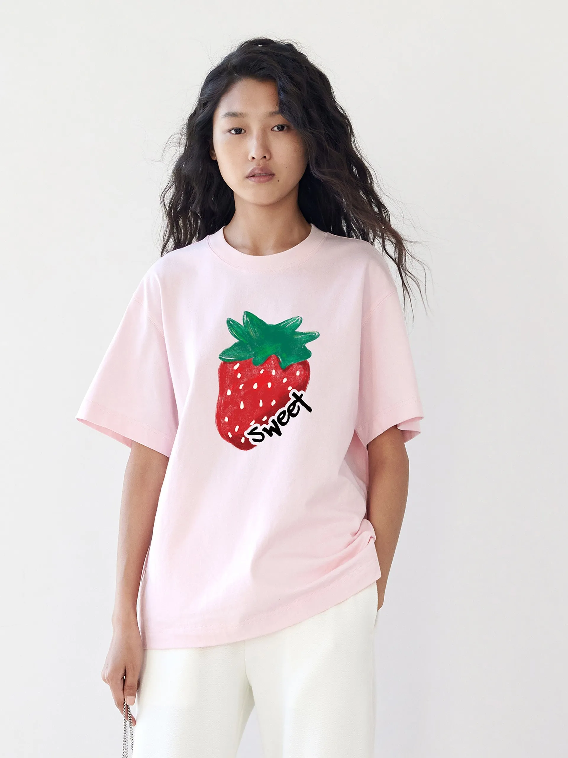 Pattern Print Cotton T-shirt