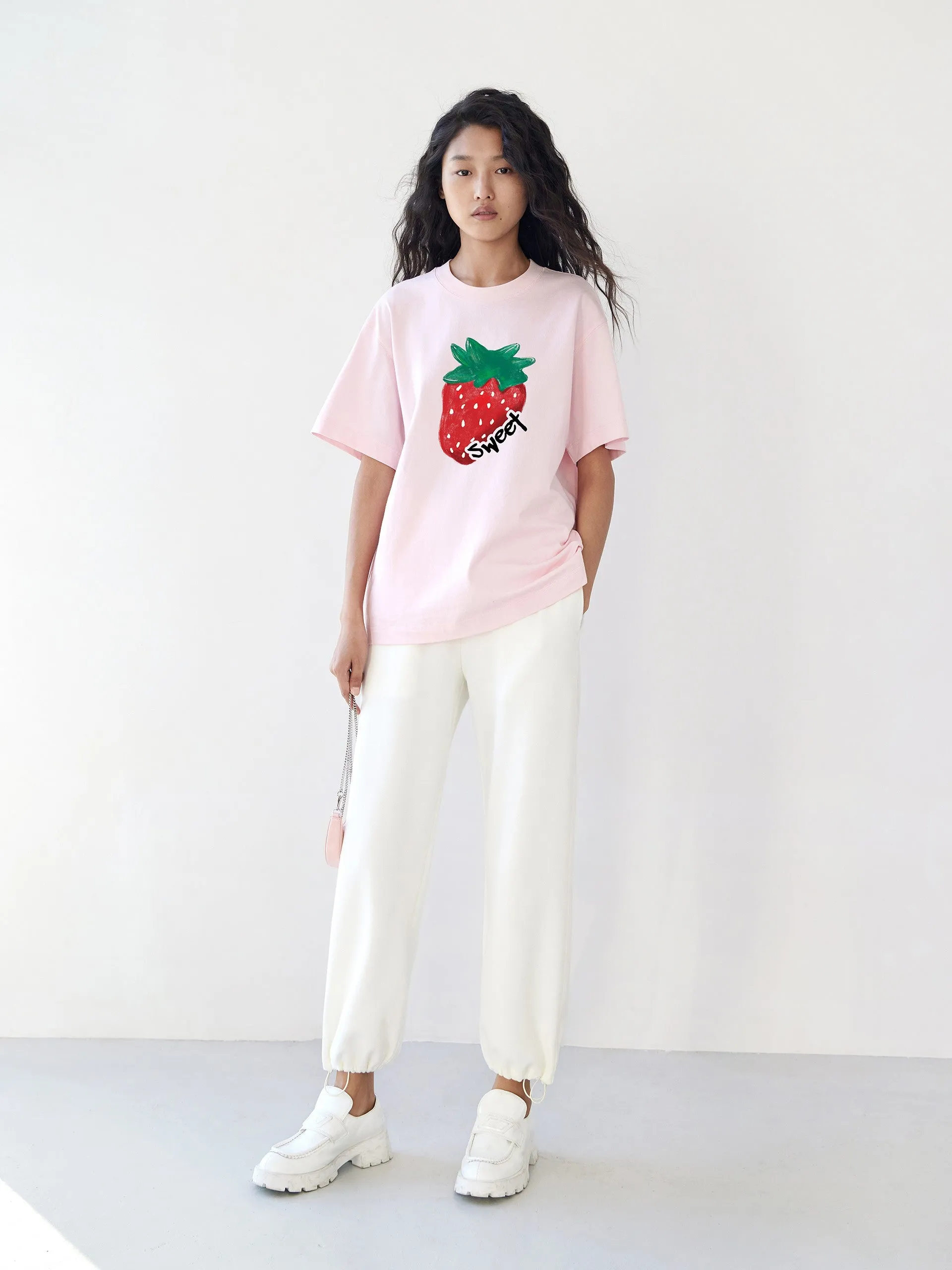 Pattern Print Cotton T-shirt