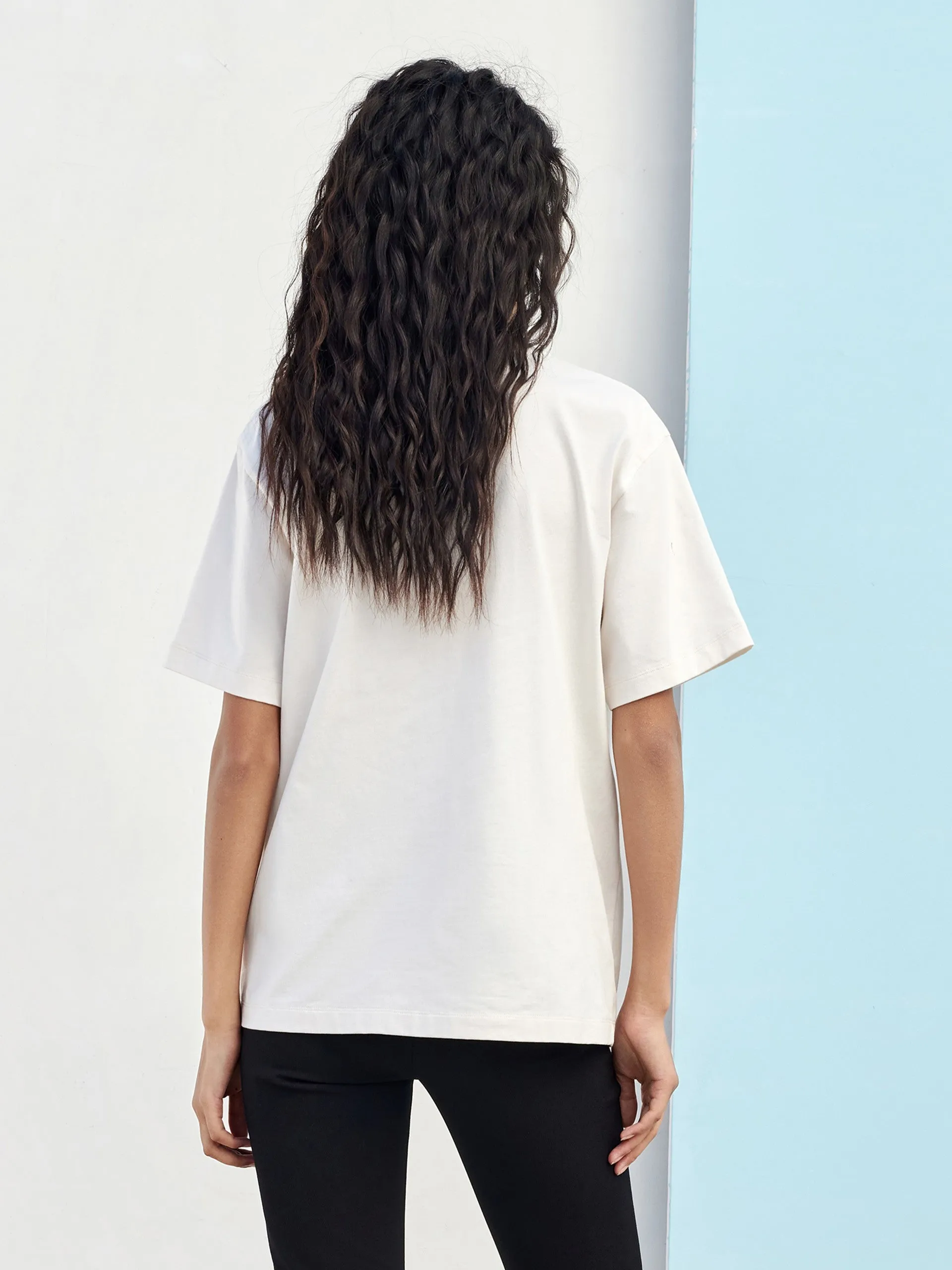 Pattern Print Cotton T-shirt
