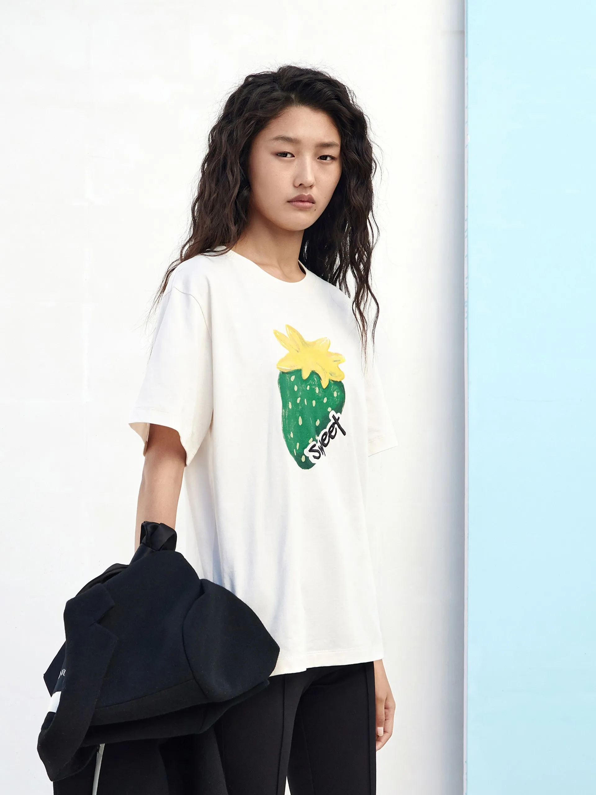 Pattern Print Cotton T-shirt