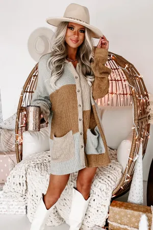 Pieces Of You Oversized Patchwork Shacket (Grey/Taupe/Camel)