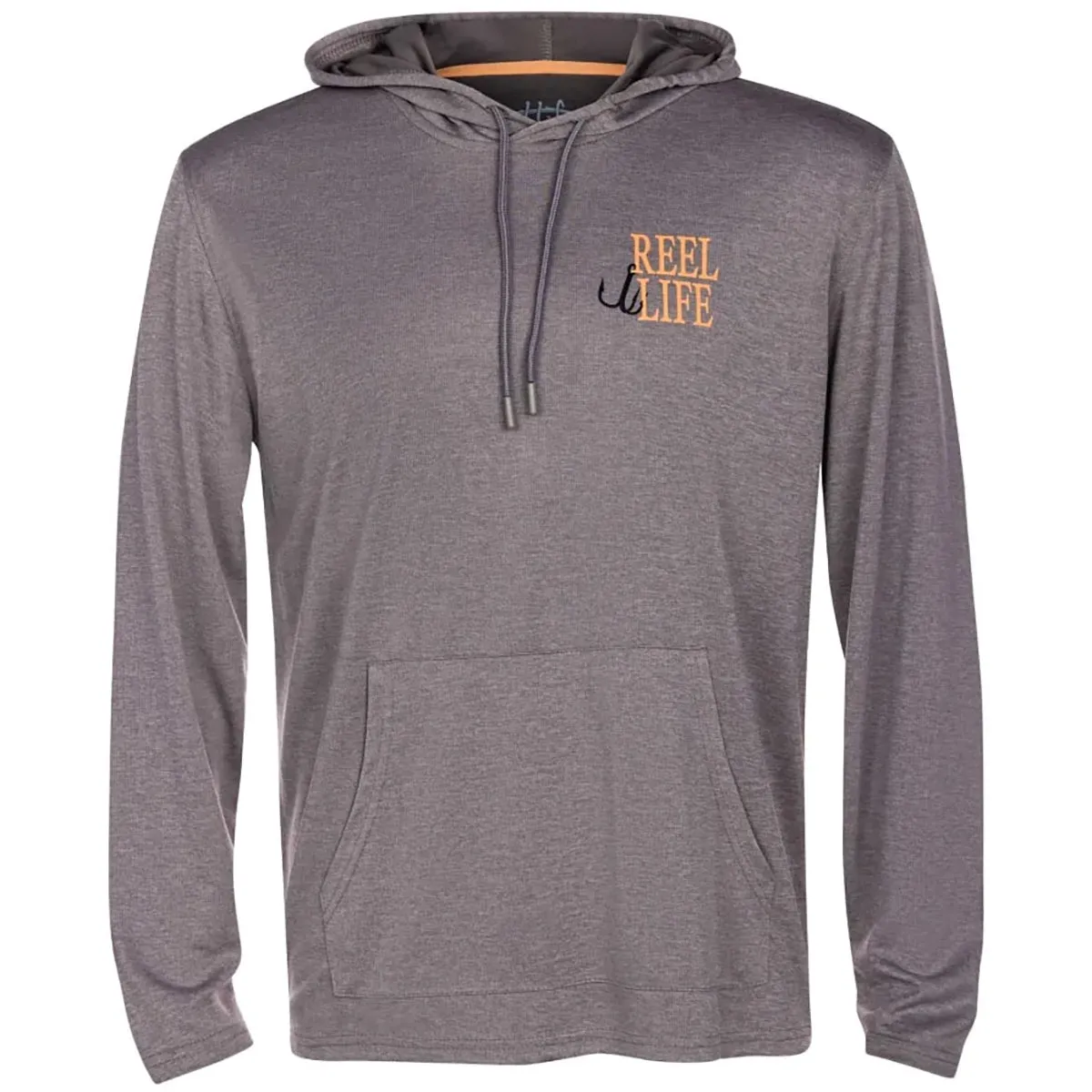 Reel Life Destin Heathered Pullover Hoodie - Silver Filigree