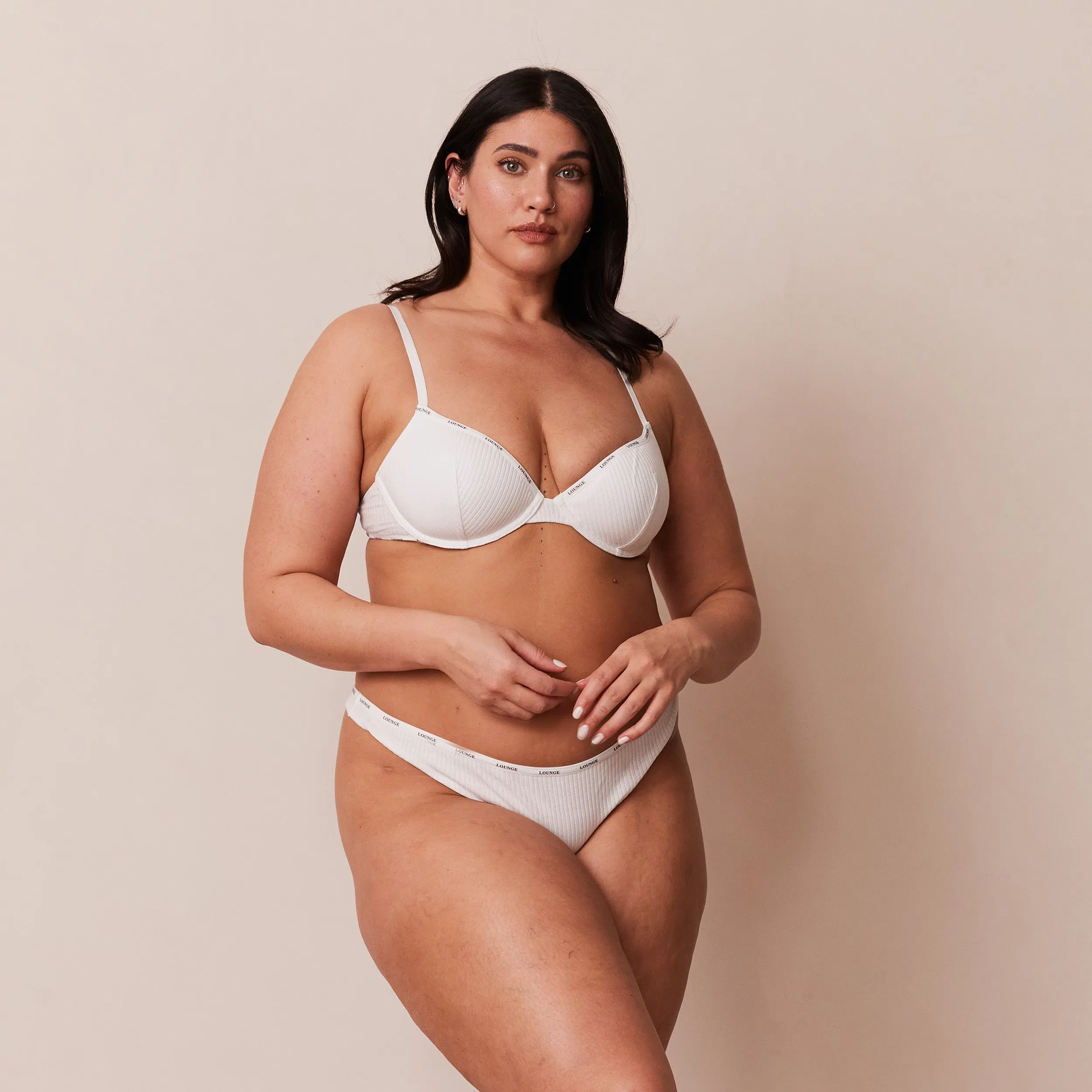 So Soft Ribbed T-Shirt Bra  - White