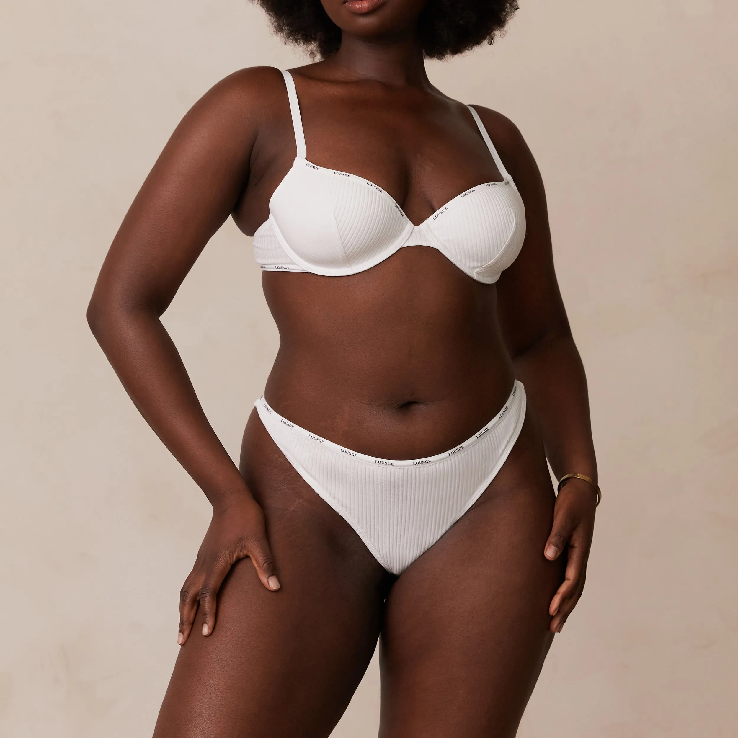 So Soft Ribbed T-Shirt Bra  - White