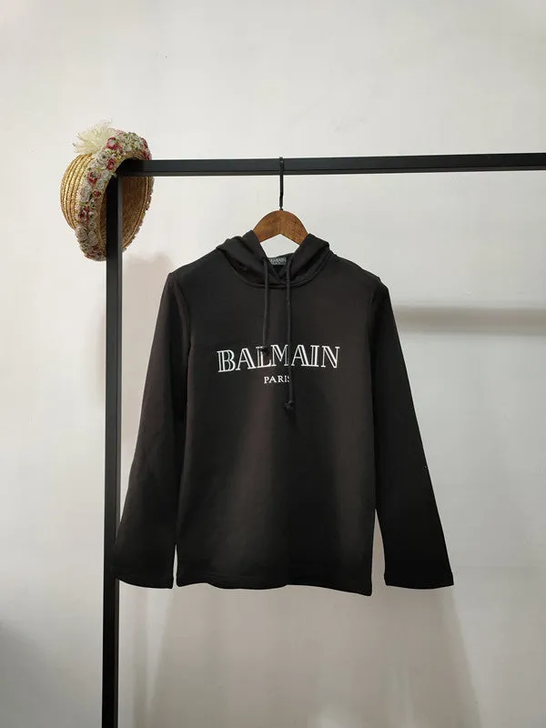 T Shirt Balmain Spring Gilding Letters Cotton Hooded Sweater