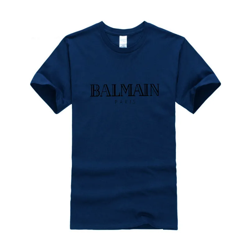 T Shirt Balmain Summer Fashion Brand Printed Men's and Women's Casual Cotton Short-Sleeved T-shirt