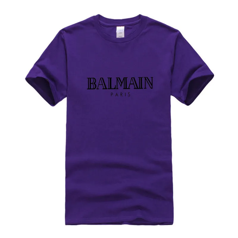 T Shirt Balmain Summer Fashion Brand Printed Men's and Women's Casual Cotton Short-Sleeved T-shirt