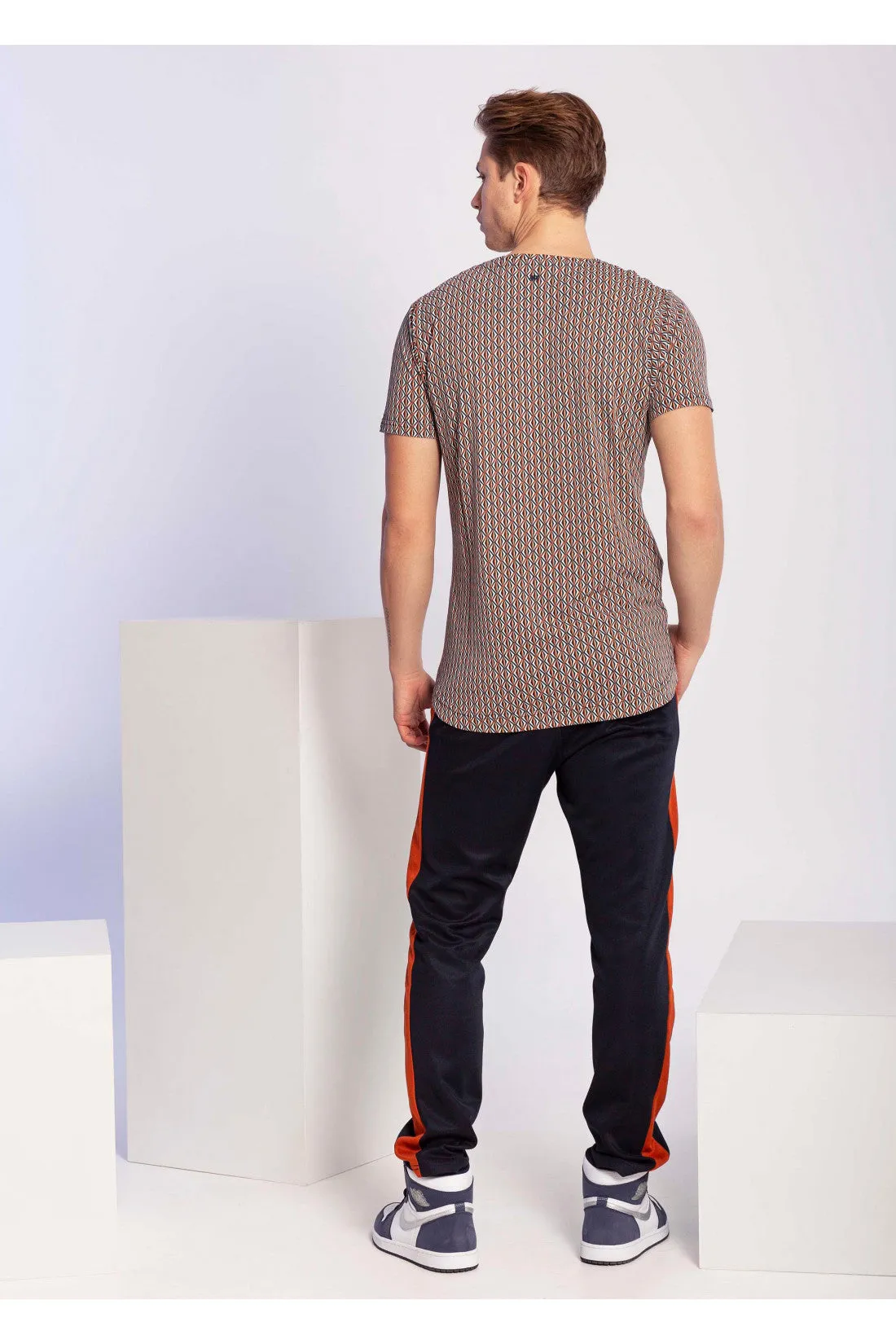 T-shirt met geometrische print | 4Funkyflavours men love tempo