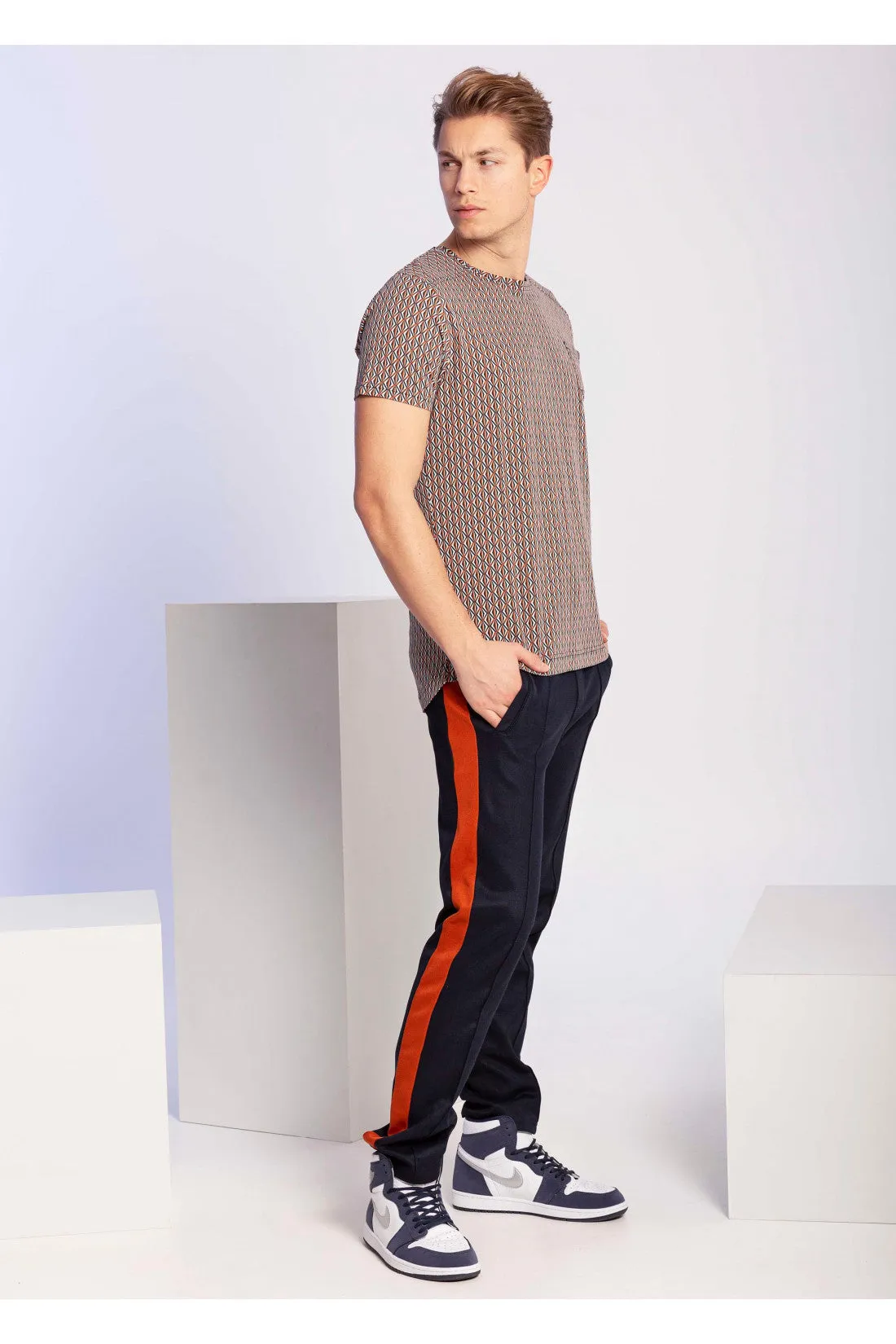 T-shirt met geometrische print | 4Funkyflavours men love tempo