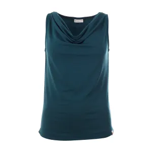Top met watervalhals | Froy & Dind shirt Sally teal