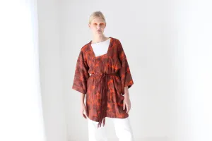 Traditional Japanese Textured Tie Dye Kimono