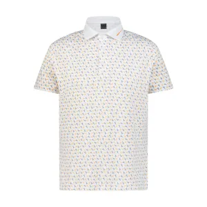 White Printed Men’s Golf Polo