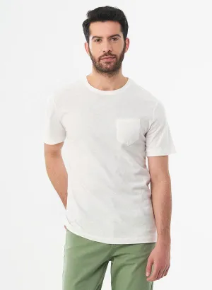 Wit t-shirt voor mannen | Organication pocket t-shirt white