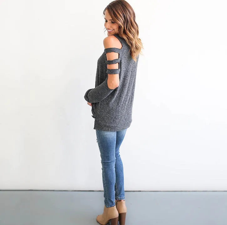 Women's sexy irregular T-shirt