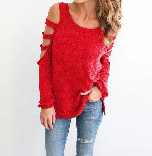 Women's sexy irregular T-shirt