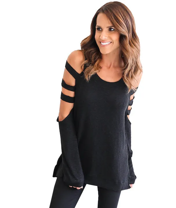 Women's sexy irregular T-shirt
