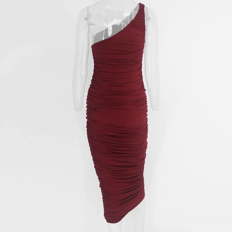 Women's Spring/Summer Sheath Asymmetrical High-Waist Dress