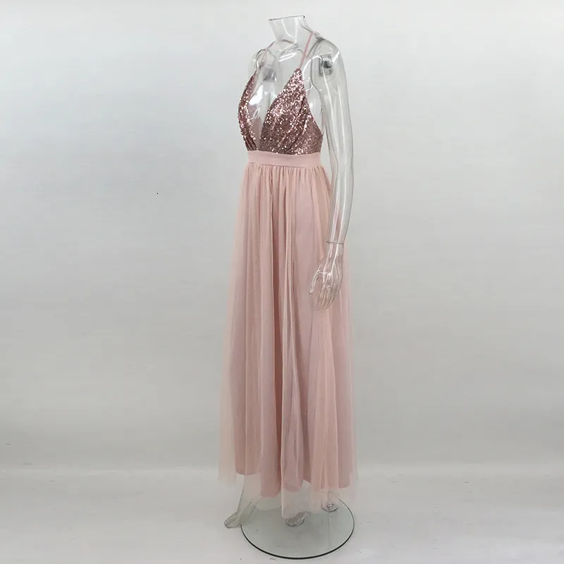Women's Summer A-Line V-Neck Long Dress With Lace