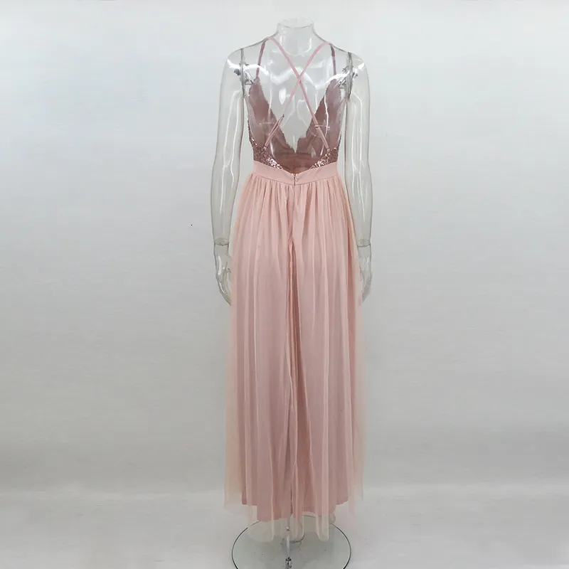 Women's Summer A-Line V-Neck Long Dress With Lace