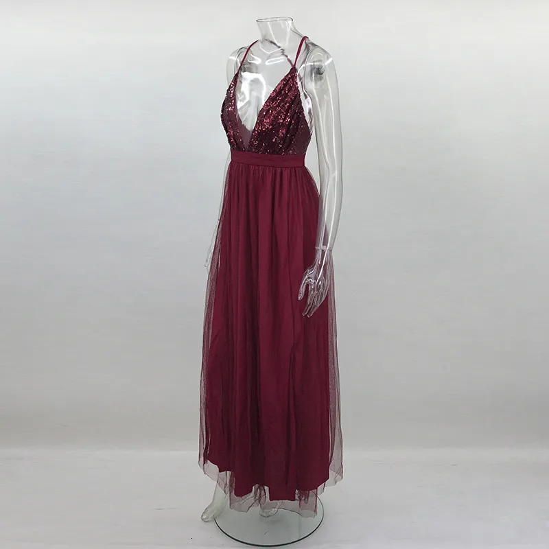Women's Summer A-Line V-Neck Long Dress With Lace