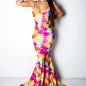 Women's Summer Backless Elastic Maxi Sheath Dress