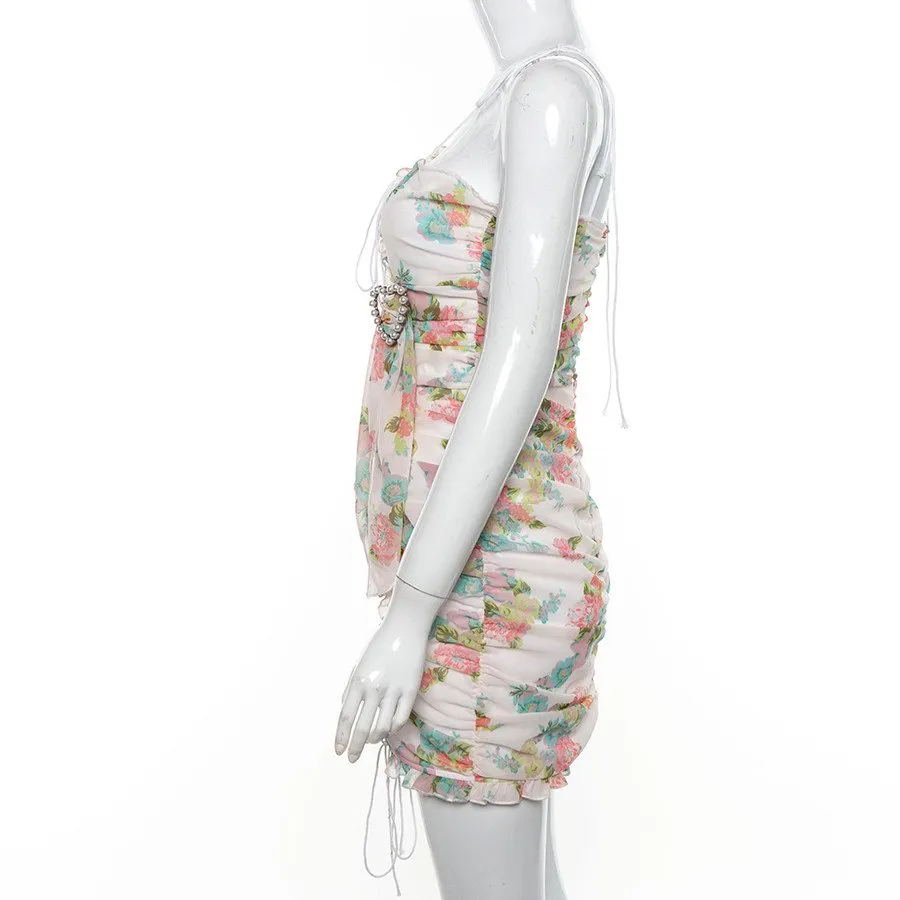 Women's Summer Casual Bodycon Floral Mini Dress