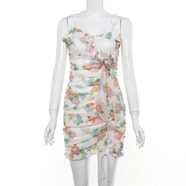 Women's Summer Casual Bodycon Floral Mini Dress