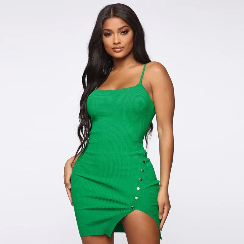 Women's Summer Casual Ribbed Elastic Dress